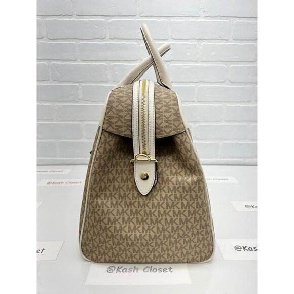 Michael Kors weekender travel bag top zip large jet set girls travel light cream - Picture 3 of 11